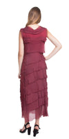 Full Length Silkiness Dress - Maroon