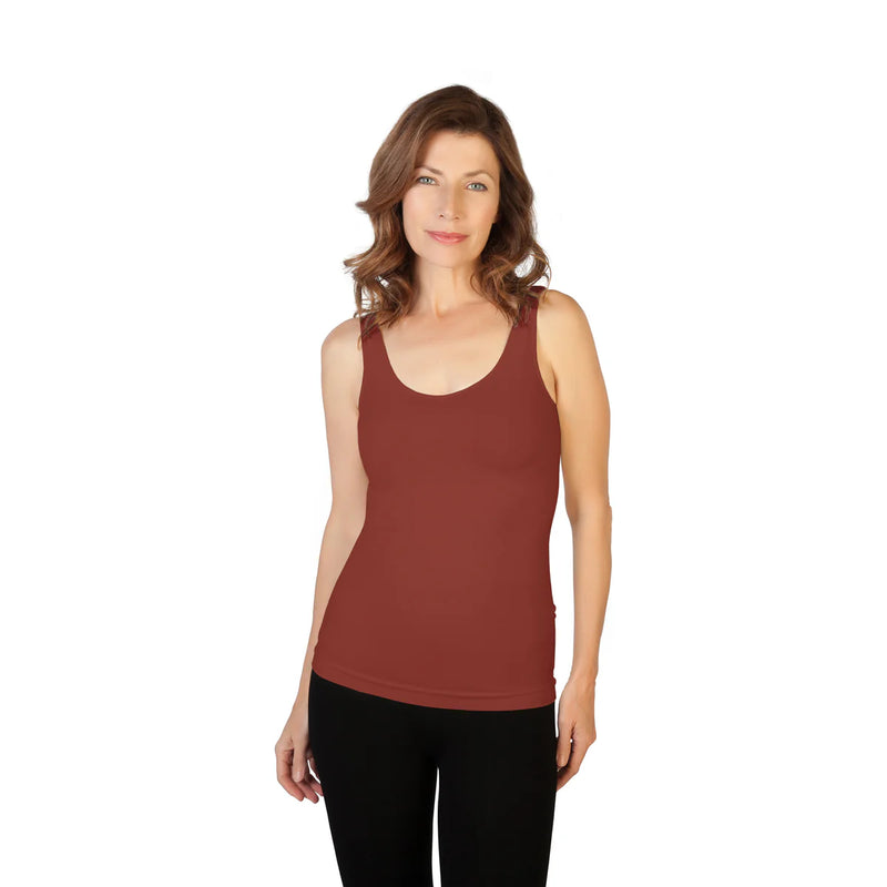 SKNY T Basic Scoop Neck Tank - Paprika