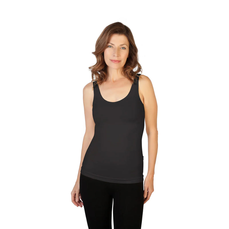 SKNY T Basic Scoop Neck Tank - Charcoal