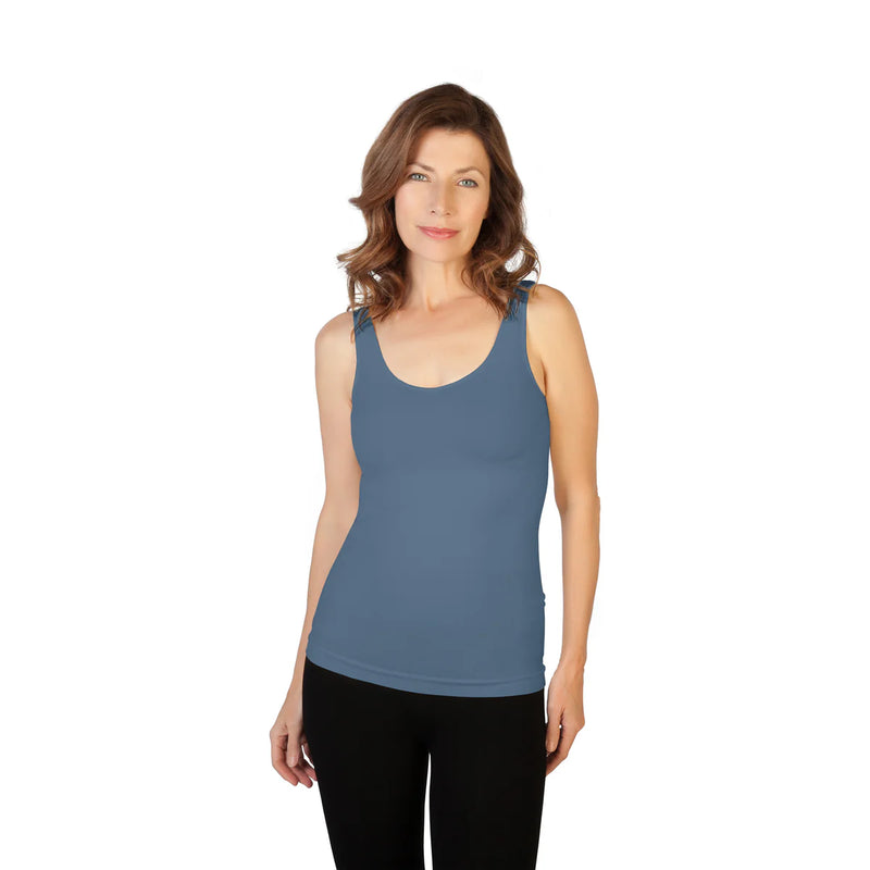 SKNY T Basic Scoop Neck Tank - Slate