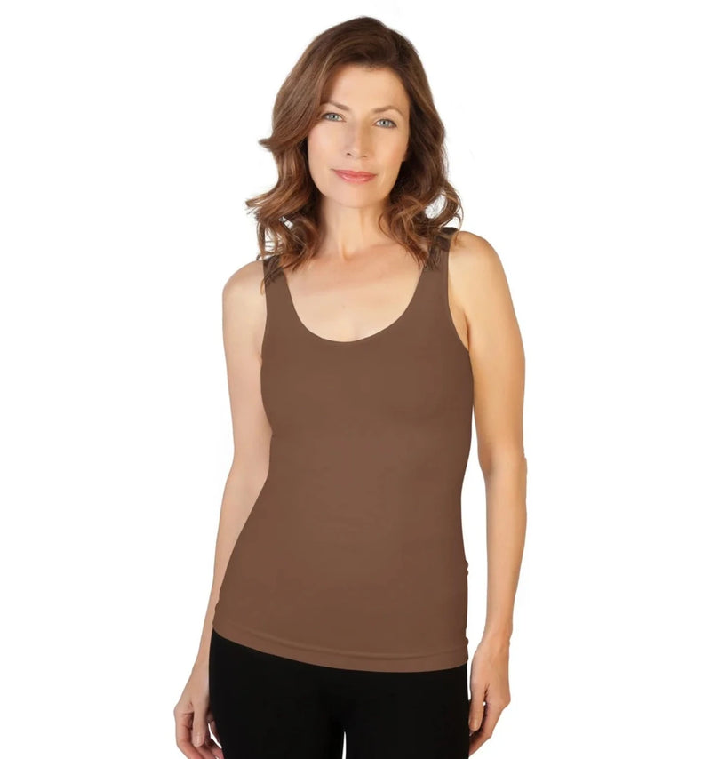 SKNY T Basic Scoop Neck Tank - Taupe