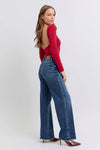 JB82640 - Mid Rise Wide Leg w/Tint - Dk. Denim