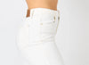 JB88781 High Waist Braided Detail Jean - White