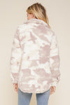 Camo Sherpa Jacket - Cream/Mauve