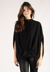 Neck Tie Crepe Top - Black