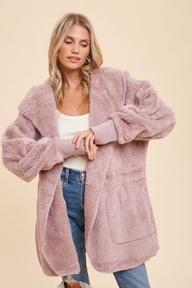 Teddy Bear Jacket - Dusty Lilac