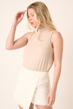 Mock Neck Tank Top - Nude