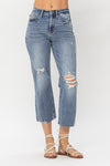 JB82256 Distressed Cropped Jean - Medium