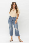 JB82256 Distressed Cropped Jean - Medium