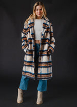 Central Park Plaid Coat - Cream/Rust