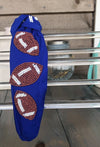 Football Beaded Headband - Royal Blue