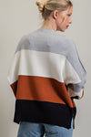 Wide Stripe Knit Sweater - Rust