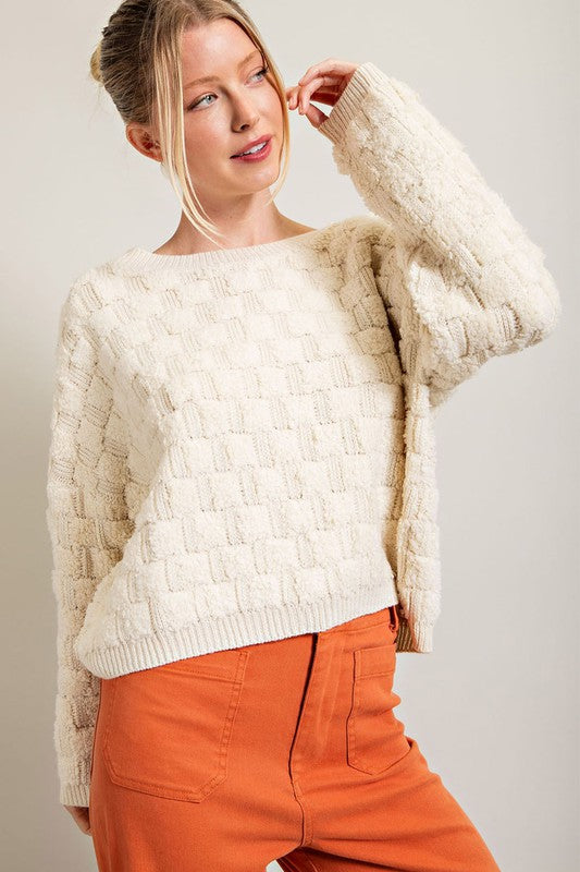 Textured Knit Sweater - Oatmeal