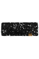 Sequin Winter Headwrap - Black