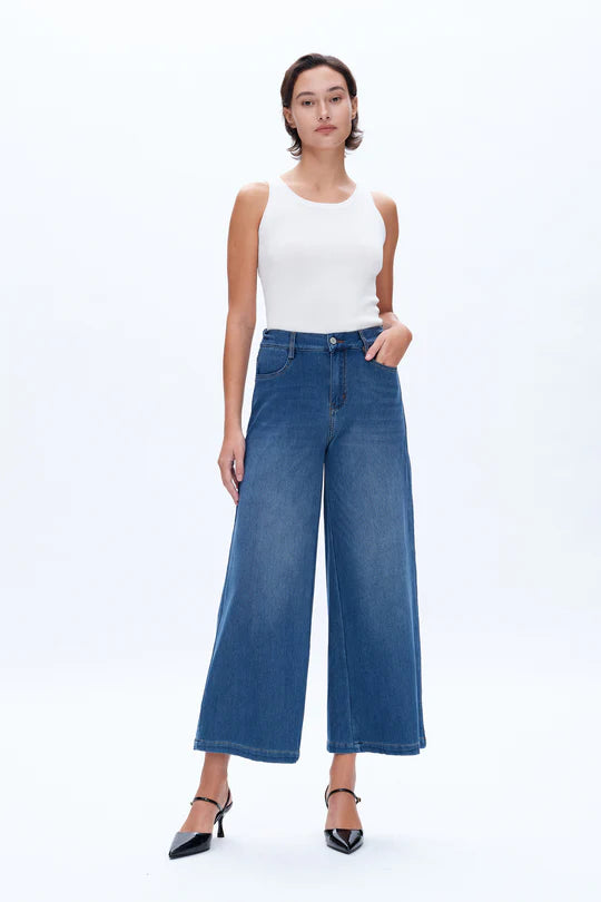 BYW8114 High-Rise Wide Leg Flare Jean