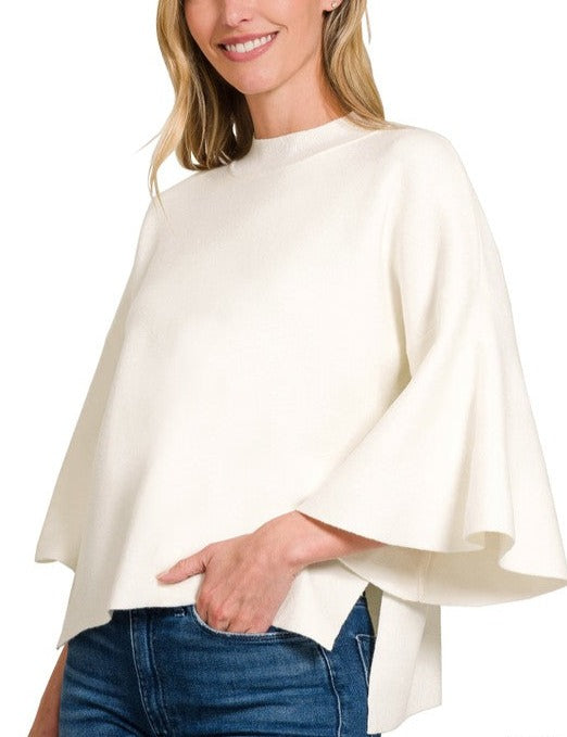 Angel Sleeve Sweater - Ivory