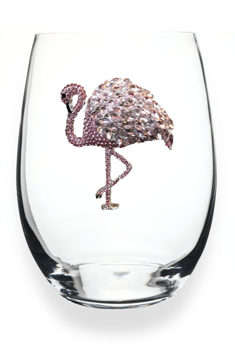 QJ Stemless Wine Glass - Flamingo