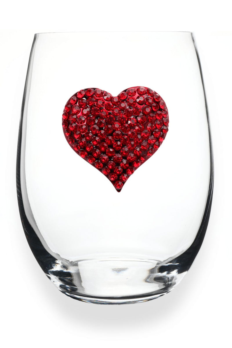 QJ Stemless Wine Glass - Red Heart