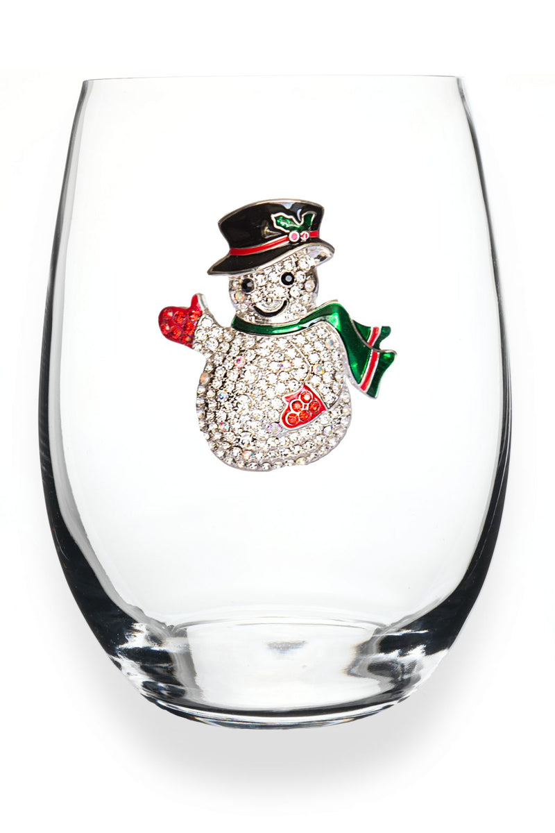 QJ Stemless Wine Glass - Snowman