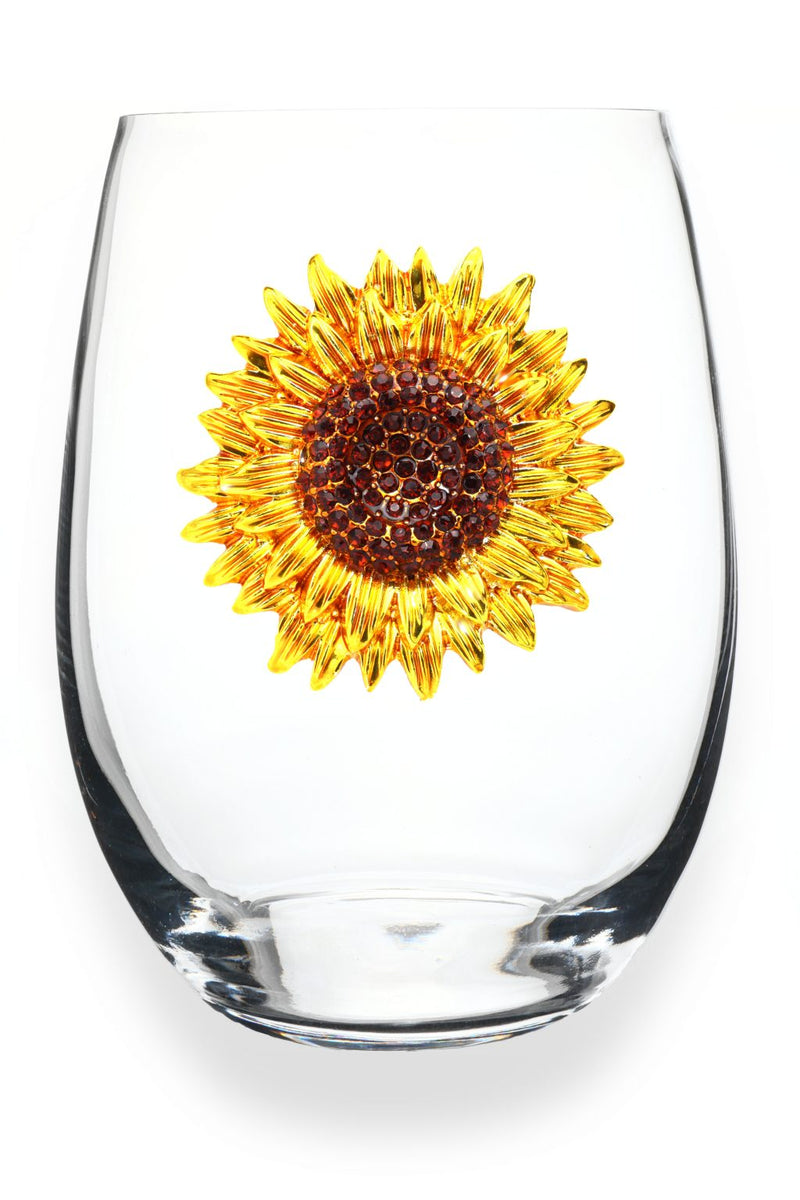 QJ Stemless Wine Glass - Sunflower