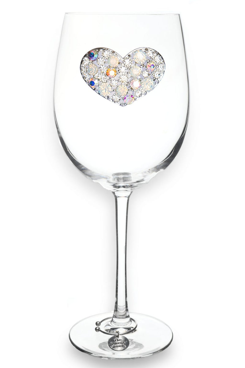 QJ Stemmed Wine Glass - Clear Heart