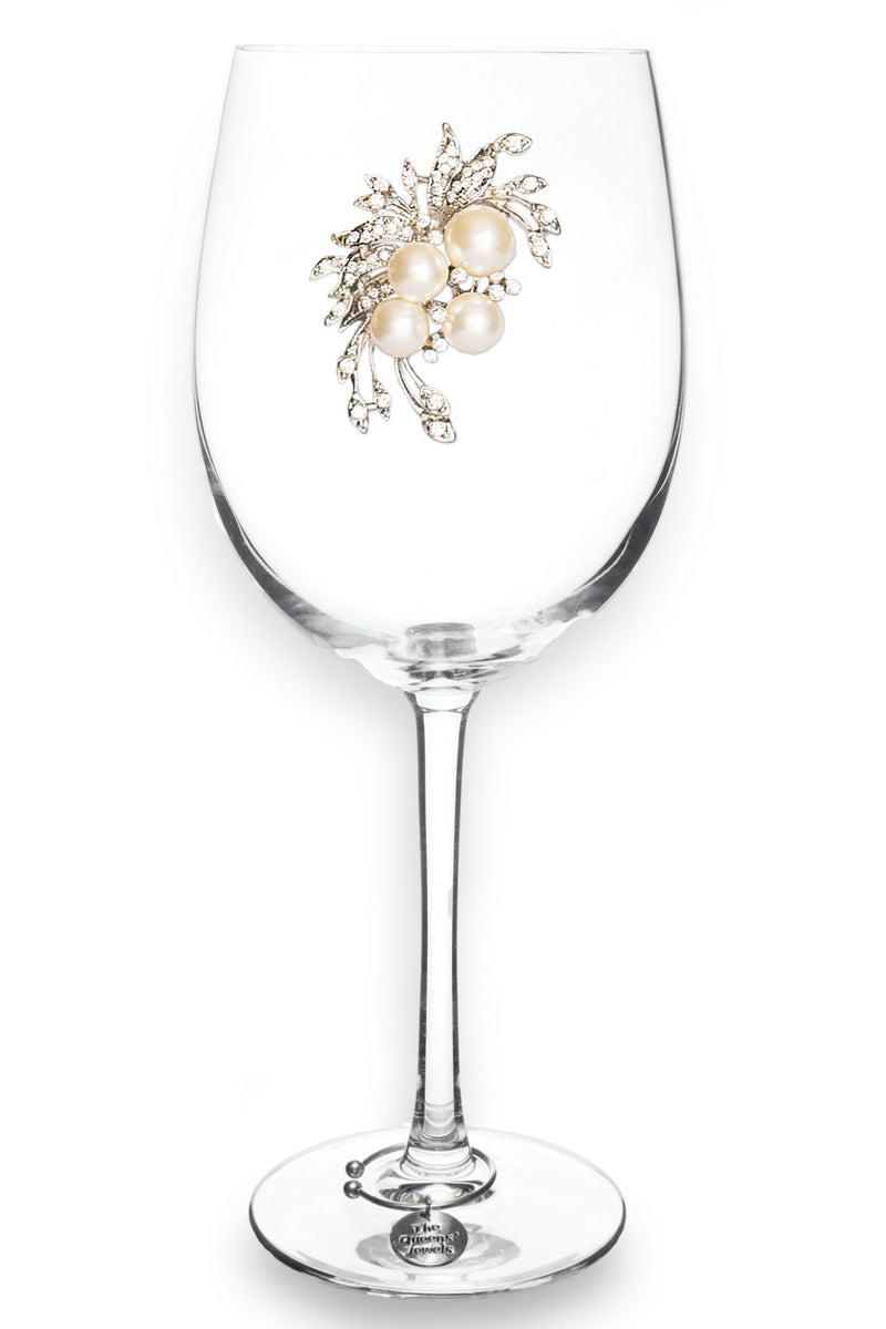 QJ Stemmed Wine Glass - Pearl Bouquet