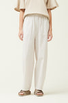 Striped Wide Leg Pant - Natural