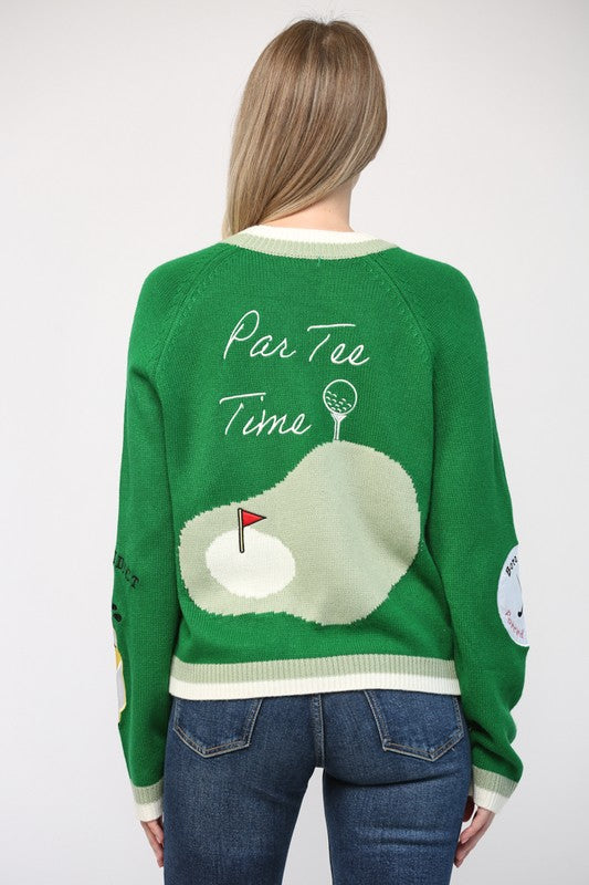 Par Tee Time Golf Sweater - Green
