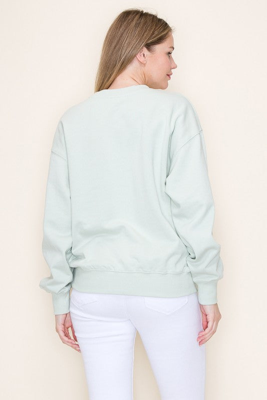 Wild Love Flower Sweatshirt - Mint