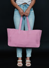 Canvas "Vacation" Tote - Pink