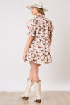 Horse Printed Poplin Shirt Dress - Bone