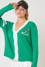 Golf Club Sequin Sweater - Green