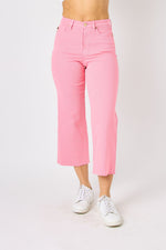 JB88822 High Waist Wide Leg Crop - Pink