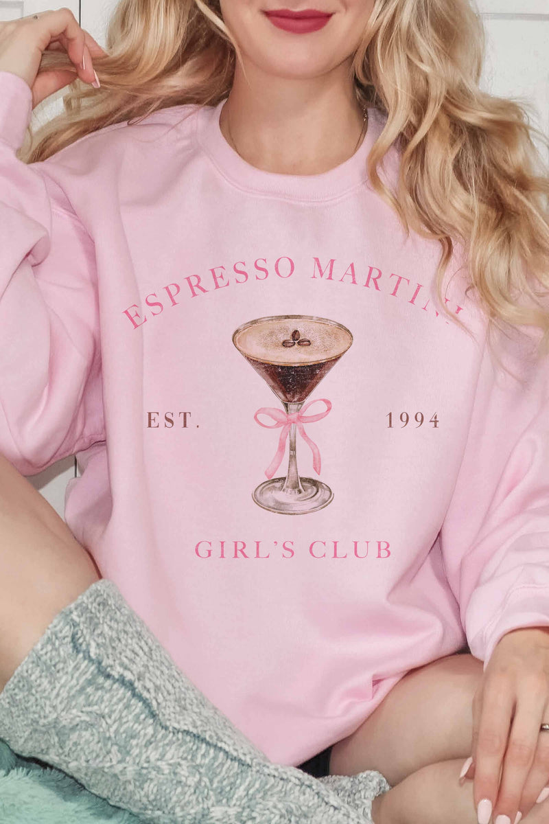 Espresso Martini Crew Neck Sweatshirt - Pink