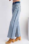 Wide Leg Washed Denim w/Contrast Jean