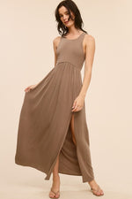 Crewneck Sleeveless Maxi Dress - Mushroom