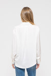 Textured Satin Button Down Top - Ivory