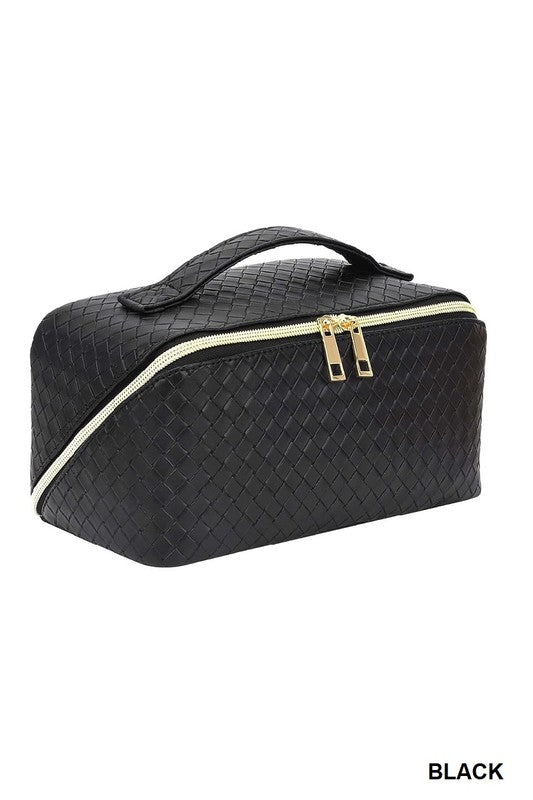 Woven Cosmetic Bag - Black