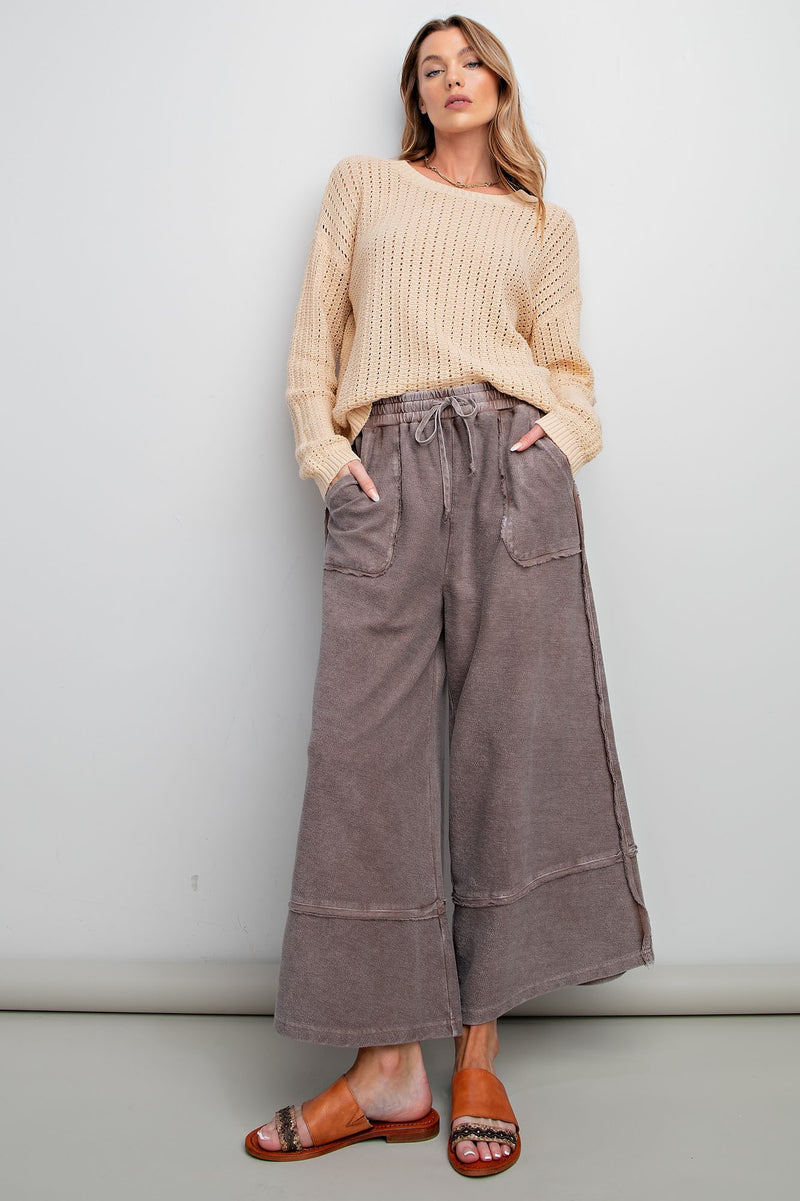 Mineral Wash Inside-Out Pants - Espresso