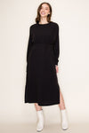 Drawstring Layered Dress - Black