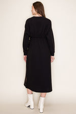 Drawstring Layered Dress - Black