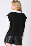 Ghost Sequin Sweater Vest - Black