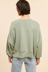 Modal Crewneck Seamed Top - Sage