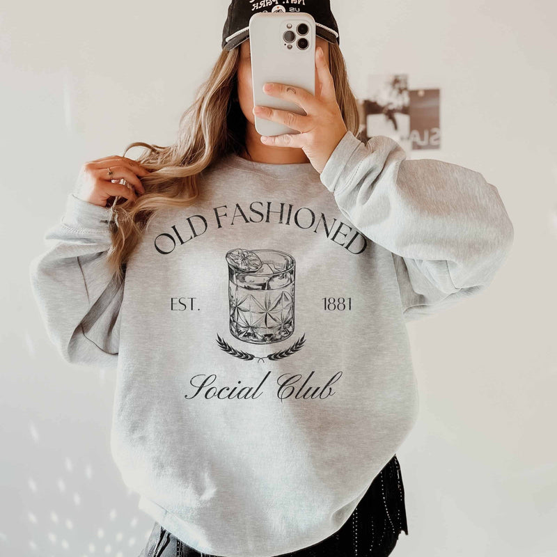 Old Fashion Crew Neck Sweatshirt - Grey