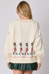 Christmas Soldiers Terry Top - Cream