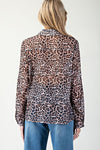 Leopard Print Button-Down Top - Brown
