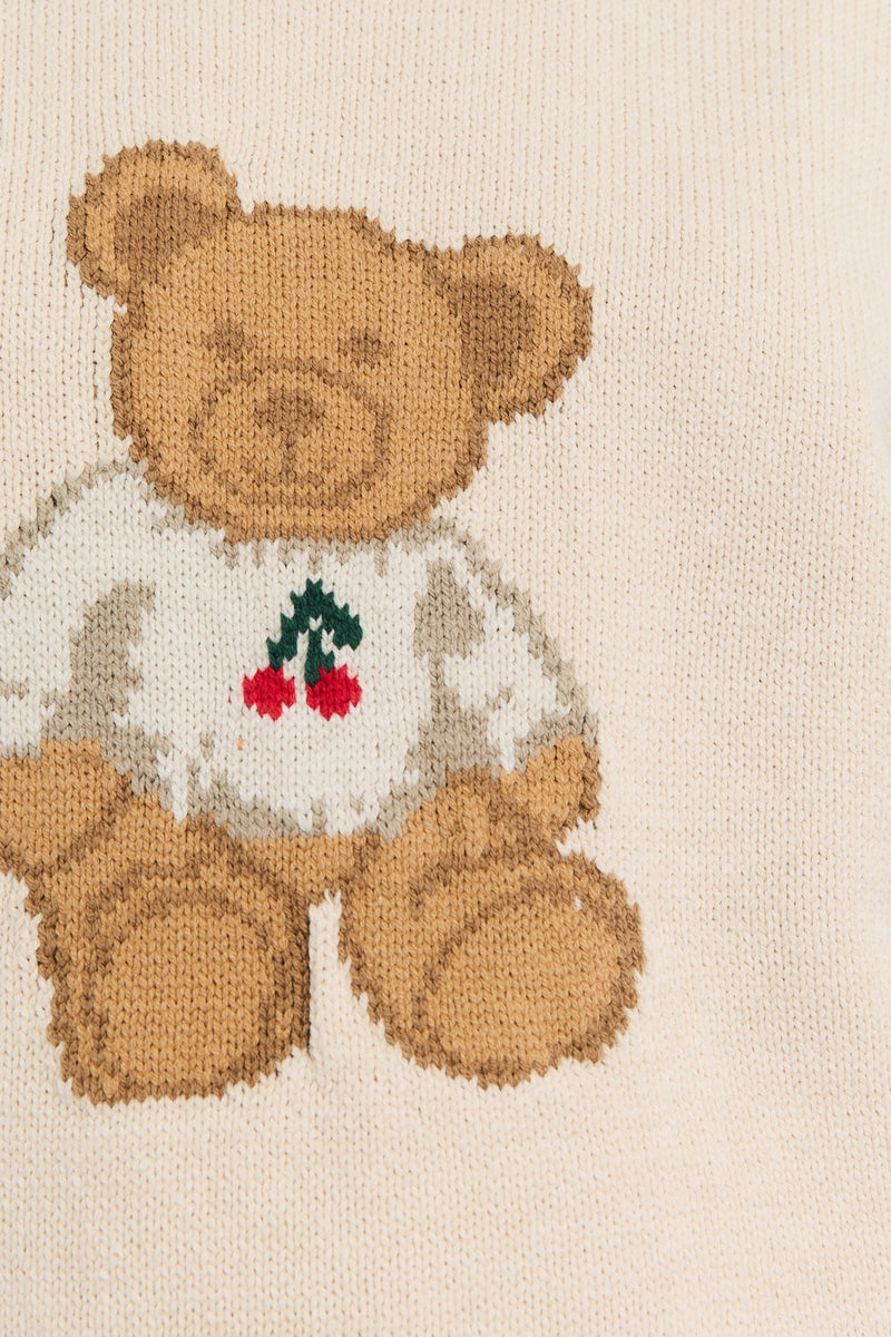 Cherry Bear Sweater - Natural