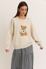 Cherry Bear Sweater - Natural