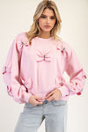 Butterfly Bow Glam Top - Sweet Pink