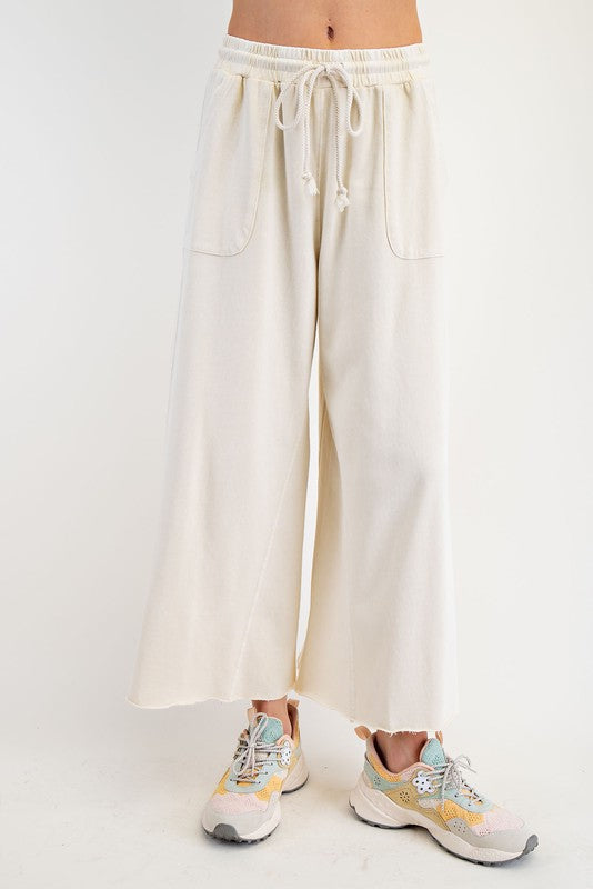 Mineral Wash Boho Pant - Ecru